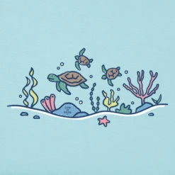 Women's Vintage Turtle Swimming Vista Sleeveless High-LowTank -Clothes Style Shop Womens Vintage Turtle Swimming Vista Sleeveless HighLow CrusherLITE Tank 118256 2 lg