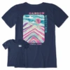 Women's Washy Rainbow Mountain Short SleeveTee -Clothes Style Shop Womens Washy Rainbow Mountain Short Sleeve CrusherLITE Tee 125123 1 lg