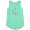 Women's Watercolor Compass Hibiscus Let's Go Sleeveless High-Low Crusher Tank -Clothes Style Shop Womens Watercolor Compass Hibiscus Lets Go Sleeveless HighLow Crusher Tank 120248 1 lg