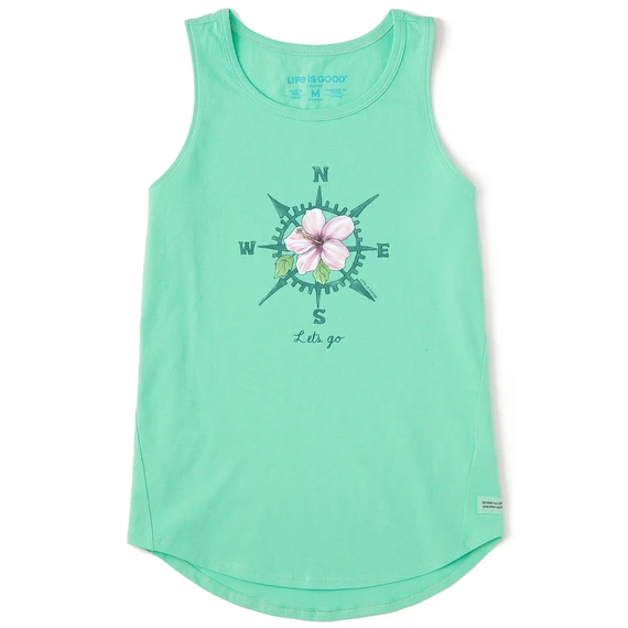 Women's Watercolor Compass Hibiscus Let's Go Sleeveless High-Low Crusher Tank 3 Women's Watercolor Compass Hibiscus Let's Go Sleeveless High-Low Crusher Tank