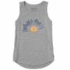 Women's Watercolor Daisy Sleeveless High-Low Crusher Tank