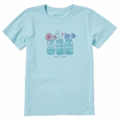 Women's Watercolor Patriotic Flowers Short SleeveTee