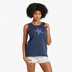 Women's Watercolor Starfish Crusher-LITE Tank