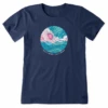 Women's Watercolor Sun & Waves San DiegoCrusher-LITE Tee -Clothes Style Shop Womens Watercolor Sun Waves San Diego Short Sleeve CrusherLITE Tee 111568 1 lg