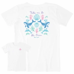 Women's Watercolor Take Me To The Ocean Sealife Short SleeveTee