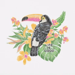 Women's Watercolor Toucan High-Low Crusher Tank -Clothes Style Shop Womens Watercolor Toucan High Low Crusher Tank 94317 2 lg