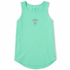 Women's Watercolor Turtle Sleeveless High-LowTank