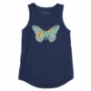 Women's Wildflower Butterfly Sleeveless High-Low Crusher Tank -Clothes Style Shop Womens Wildflower Butterfly Sleeveless HighLow CrusherLITE Tank 81252 1 lg