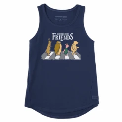 Women's Winnie & Friends Album Sleeveless High-Low Crusher Tank