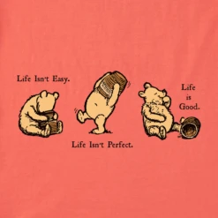 Women's Winnie Life Isn't Easy Short SleeveVee -Clothes Style Shop Womens Winnie Life isnt Easy Short Sleeve CrusherLITE Vee 101384 2 lg