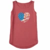 Women's Woodcut Americana Flower Heart Sleeveless High-Low Crusher Tank -Clothes Style Shop Womens Woodcut Americana Flower Heart Sleeveless HighLow Crusher Tank 121797 1 lg