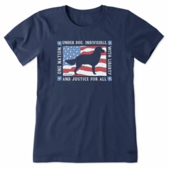 Women's Woodcut One Nation Under Dog Short SleeveTee