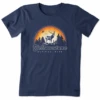 Women's Yellowstone National Park BuckCrusher Tee -Clothes Style Shop Womens Yellowstone National Park Buck Short Sleeve Crusher Tee 97217 1 lg