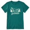 Women's Yosemite Hand Drawn SceneCrusher Tee -Clothes Style Shop Womens Yosemite Hand Drawn Scene Short Sleeve Crusher Tee 97192 1 lg