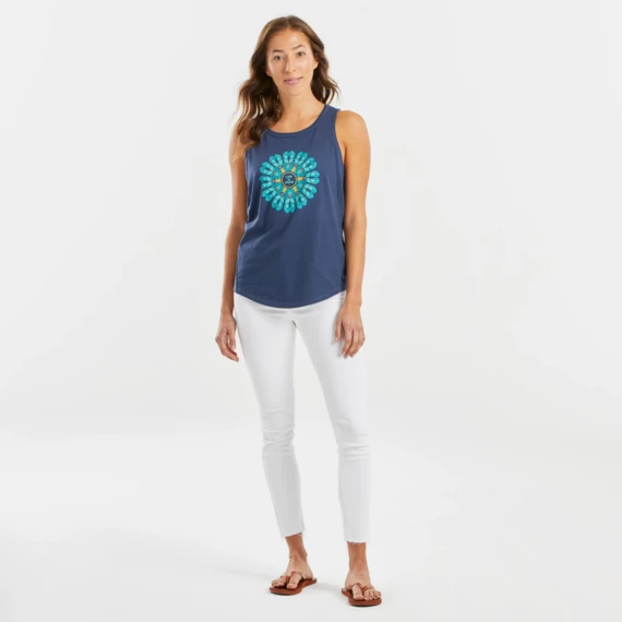 Women's Flip Flop Mandala High-Low Crusher Tank - Image 3